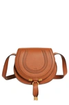 Chloé Small Marcie Leather Saddle Bag In Tan