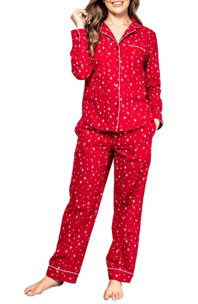 Petite Plume Starry Night Cotton Pajamas In Red