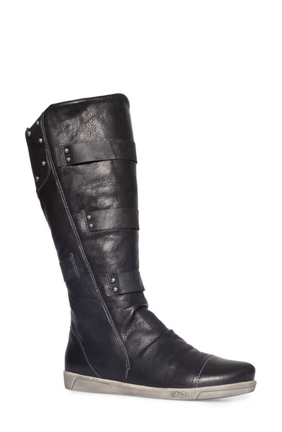 Cloud Akiko Wool Lined Boot In Black Velvet