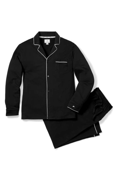 Petite Plume Men's Luxe Pima Pajama Shirt & Pants Set In Black