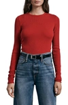 RAG & BONE ESSENTIAL RIBBED LONG SLEEVE TOP