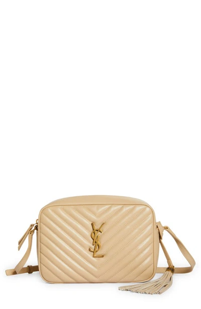 Saint Laurent Lou Matelassé Leather Camera Bag In Avorio/gold