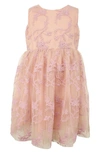 Popatu Kids' Embroidered Overlay Tulle Dress In Blush