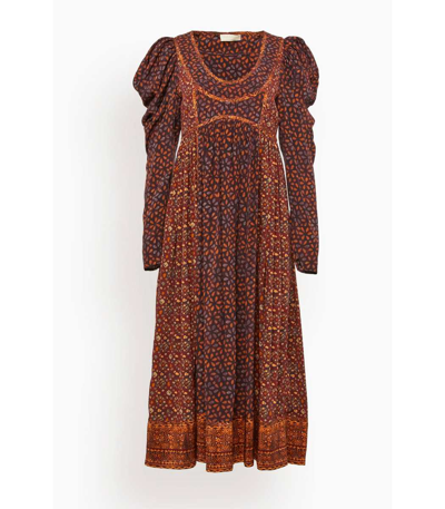 Ulla Johnson Diann Gathered Printed Silk Crepe De Chine Midi Dress In Multi