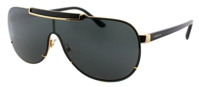 Versace Ve 2140 100287 Unisex Aviator Sunglasses In Black