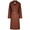 Yves Salomon Rust Leather Trench Coat - Red - 10 In Red