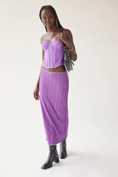 Urban Outfitters Uo Claire Lace Midi Skirt In Violet ModeSens