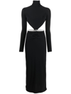 Amazuìn Jersey Long-sleeved Dress In Nero