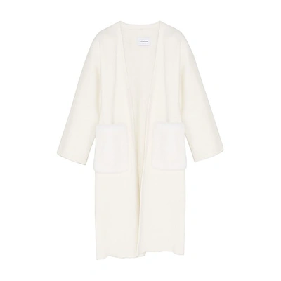 Yves Salomon Knit Longline Cardigan In Blanc