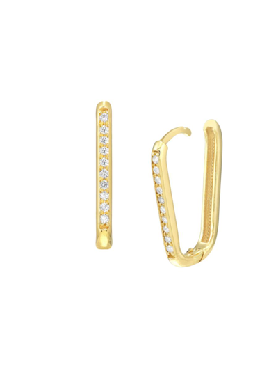 Saks Fifth Avenue Women's 14k Yellow Gold & 0.13 Tcw Diamond Channel Huggie Earrings