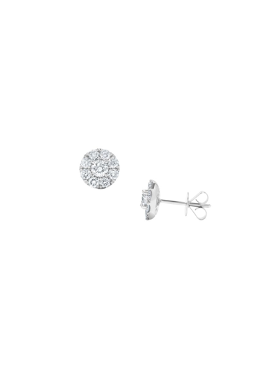 Saks Fifth Avenue Women's 18k White Gold & 1.4 Tcw Diamond Round Stud Earrings