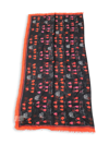 Alexander Mcqueen Women's Black / Red Modal / Wool Petal Skull Shawl Scarf 505219 1074 In Black
