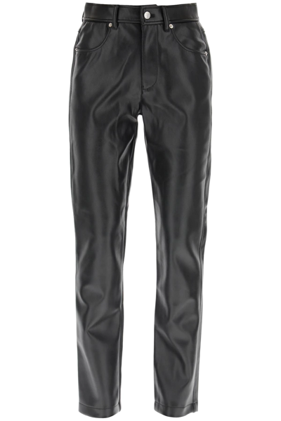 Diesel Straight-leg Faux Leather Pants In Black