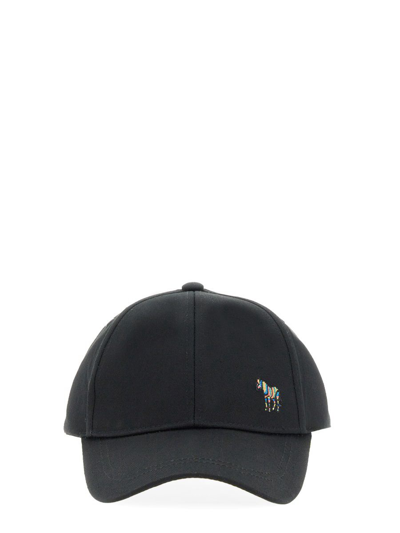 Ps By Paul Smith Zebra Logo Baseball Cap In Black