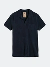 Oas Solid Terry Polo In Navy