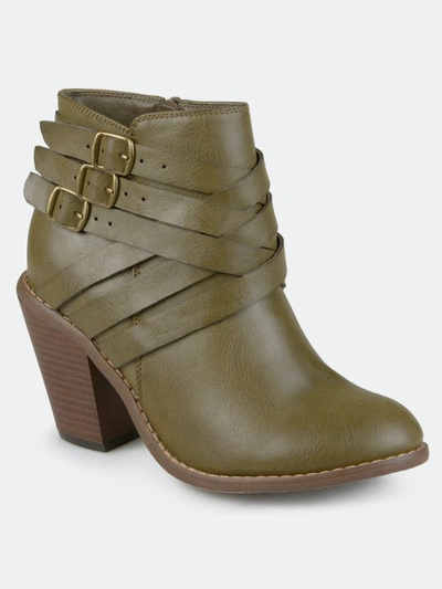 Journee Collection Collection Women's Wide Width Strap Bootie In Green