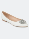 Journee Collection Women's Renzo Jeweled Flats In Ivory