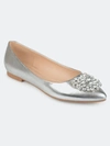 Journee Collection Collection Women's Wide Width Renzo Flat In Silver