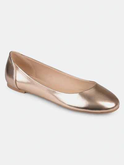 Journee Collection Women's Comfort Kavn Flat In Rose Gold