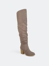 Journee Collection Women's Wide Calf Kaison Boot In Taupe