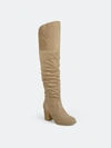 Journee Collection Women's Extra Wide Calf Kaison Boot In Stone