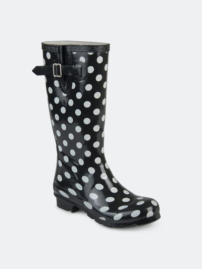 Journee Collection Women's Mist Rainboot In Black Dot