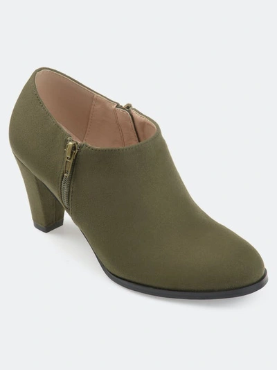 Journee Collection Women's Sanzi Low Cut Booties In Olive