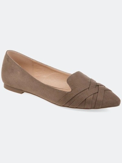 Journee Collection Journee Mindee Crisscross Toe Flat In Taupe