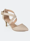 Journee Collection Collection Women's Wide Width Riva Pump In Beige