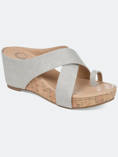 Journee Collection Women's Tru Comfort Foam Rayna Wedge Sandal In Stone