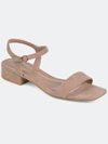 Journee Collection Beyla Womens Ankle Strap Square Toe Pumps In Blush