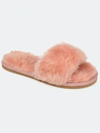 Journee Collection Dawn Faux Fur Slipper In Rose
