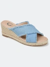 Journee Collection Women's Tru Comfort Foam Shanni Wedge In Denim