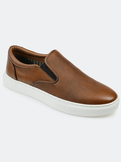 Thomas & Vine Conley Perforated Leather Slip-on Sneaker In Brown