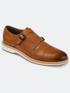 Thomas & Vine Thatcher Cap Toe Monk Strap Dress Shoe In Brown