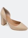 Journee Signature Women's Genuine Leather Jillian Pump In Tan