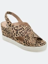 Journee Collection Women's Ronnie Wedge Sandal In Leopard