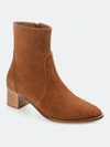 Journee Signature Women's Genuine Leather Tru Comfort Foam Airly Bootie In Camel