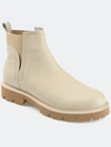 Journee Signature Women's Bristol Lug Sole Ankle Booties In Beige