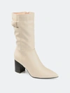 Journee Collection Women's Tru Comfort Foam Wide Calf Wilo Boot In Bone
