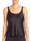 Josie Natori Women's Key Double Layer Silk Tank Top In Black