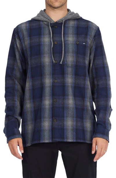 Billabong Baja Hooded Button-up Shirt In Dark Blue