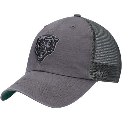 47 Brand '47 Charcoal Chicago Bears Trawler Clean Up Trucker Snapback Hat In Charcoal