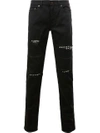 Saint Laurent Black Studded Low Waisted Skinny Jeans