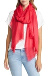 Nordstrom Cashmere & Silk Wrap In Red Jalapeno