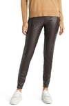 Hue Faux Leather Leggings In Espresso