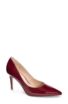 42 Gold Rafee Liquid Patent Pointed Toe Pump In Red