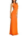 Halston Briar Open-back Jersey Halterneck Gown In Orange