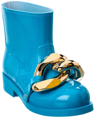 Jw Anderson Rubber Chain Ankle Boots With Chain Detail In Blue