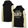 OUTERSTUFF YOUTH BLACK NEW ORLEANS SAINTS HERITAGE LONG SLEEVE HOODIE T-SHIRT